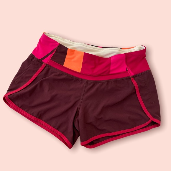 LkNew LULULEMON Burgundy Hottie Short Shorts 4 - Picture 1 of 4